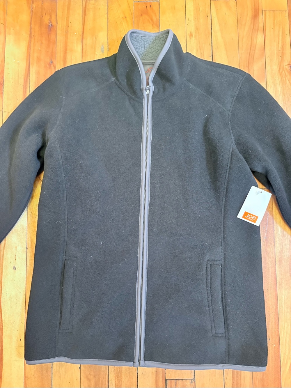 Joe Fresh Women's Black Fleece Full-Zip Jacket - Size Medium NWT